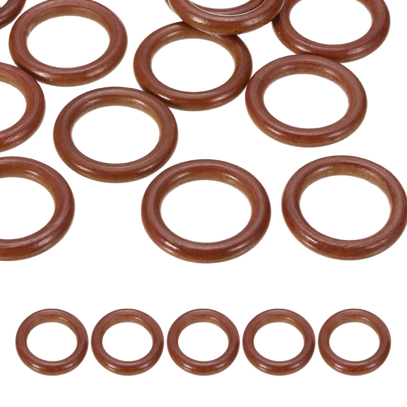 PATIKIL 50mm Natural Wooden Rings, 10 Pack Wood Ring Round Linking Rings Wood Loop Circle for Craft Pendant DIY Jewelry Making Macrame, Reddish Brown