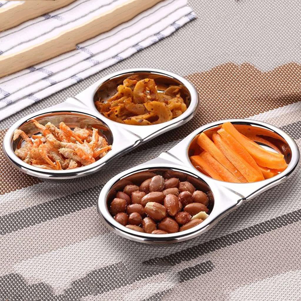 Piatto per Salsa in Acciaio Inox, Piatti per condimenti, antipasto di soia, Sushi, Ketchup