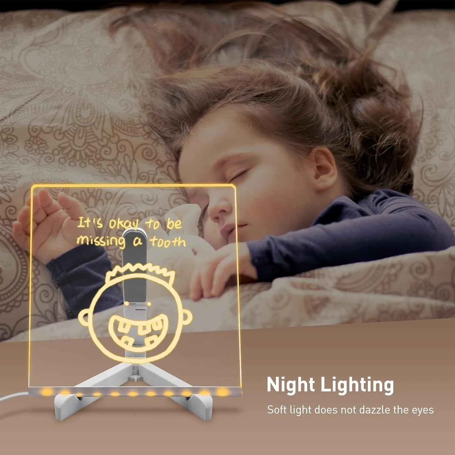 GIRLSECRET LED Note Board with Colors, Acrylic Dry Erase Board with Light, Light up Dry Erase Board with Stand as a Glow Memo LED Letter Message Board Note Glass Led Board White Board. (30CM X 20CM)