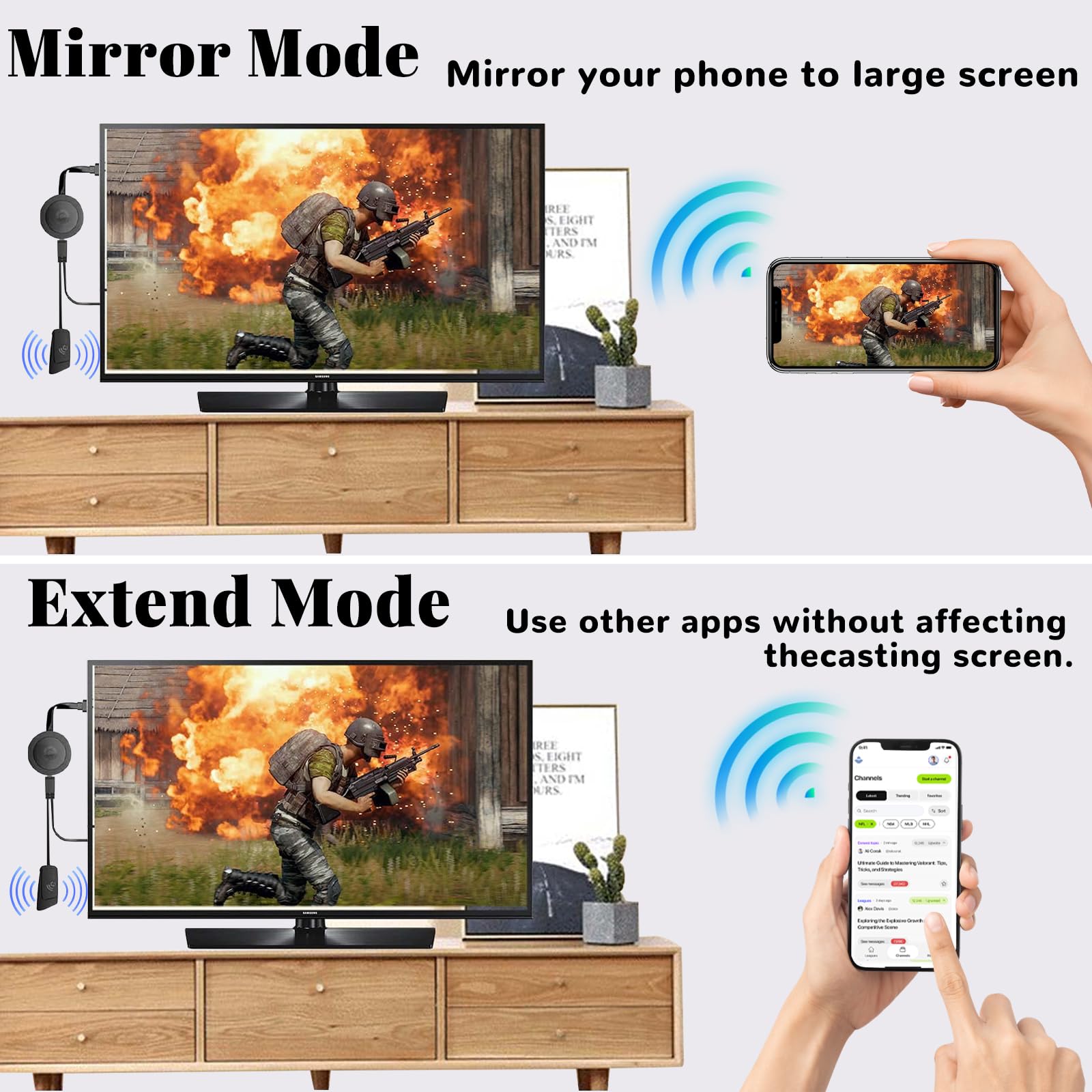 Adattatore Wireless HDMI 4K Per Miracast, Airplay, DLNA – Compatibile Con IOS, Android, Windows, Mac, Plug And Play