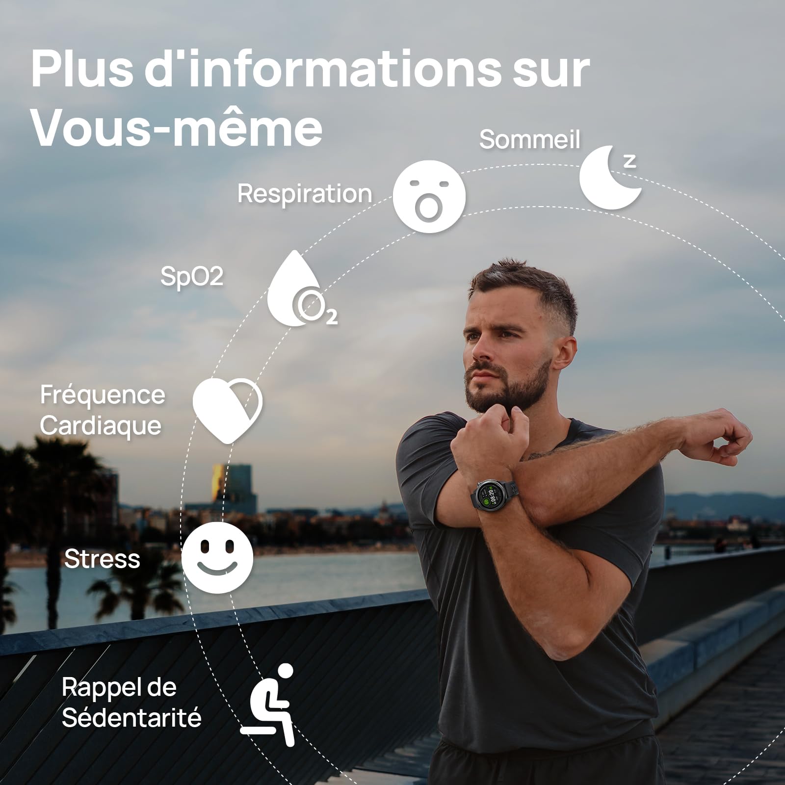 Mibro GS Active 2 Montre GPS Running Homme Femme, AMOLED 1,32", Coach Running 5K Semi-Marathon, VO2 Max, GPS Sport, Mode Padel Expert, Montre Connectée Sport 39g, 15 Jours Batterie(Gris Foncé)