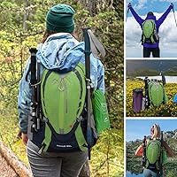 Vista 6 de INOXTO Small Hiking Backpack with 2L Water Bladder and Rain Cover, 25L Hydration Backpack Hiking Daypack (Green)