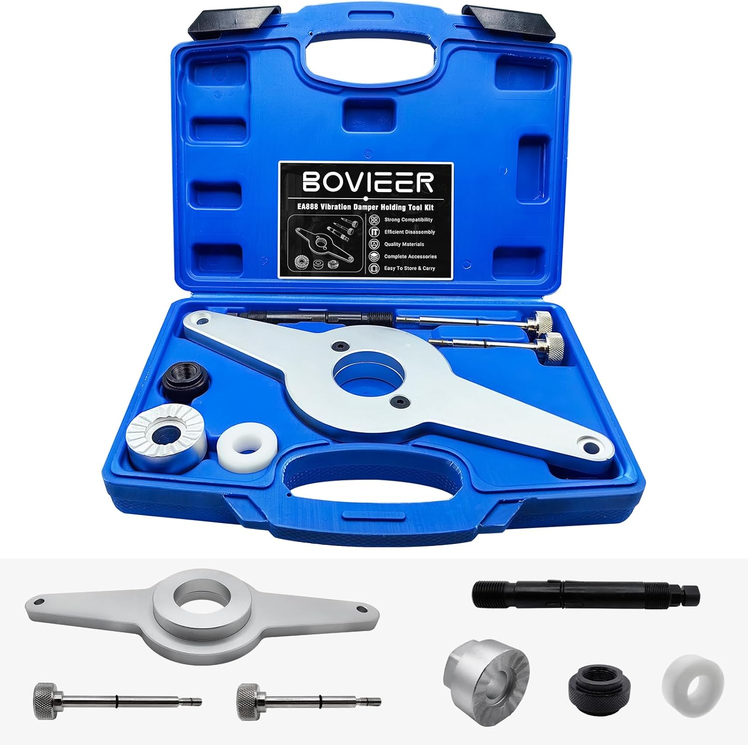 Vibration Damper Holding Tool Kit Compatible with Audi Skoda VW 1.8 2.0 4V TFSi EA888 Engines, T10531 Crankshaft Pulley Shock Absorber Removal Tool Set