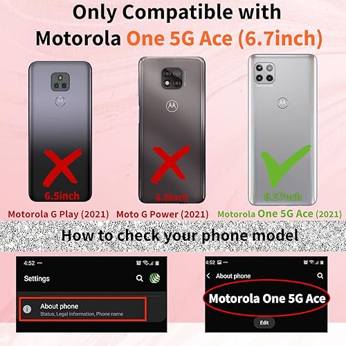 Miniatura 2 de Petitian Funda para Motorola Moto Edge 5G UW  Moto Edge 2021 Fundas para mujeres y niñas, en forma de corazón, elegante, femenino, lindo patrón