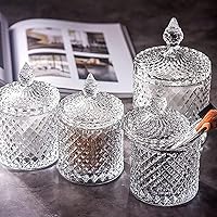 Vista 101 de Colorful Crystal Glass Candy Snack Barrel Storage Jar Embossed Luxury Cookie Buffet Canister With Lids Jewelry Box Jar Biscuit Containers