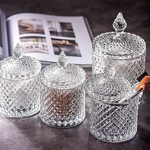Vista 101 de Colorful Crystal Glass Candy Snack Barrel Storage Jar Embossed Luxury Cookie Buffet Canister With Lids Jewelry Box Jar Biscuit Containers
