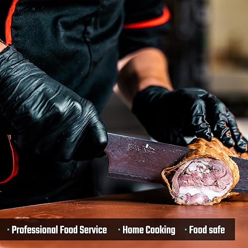 Miniatura 9 de IRON MAMMOTH Nitrile Gloves Disposable Black Cleaning Gloves for Household 100-Count