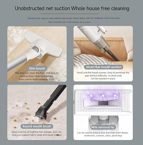 Miniatura 6 de Aspiradora inalámbrica y trapeadora todo en uno, aspiradora inalámbrica en seco y húmedo con tanque de agua, 30 minutos de funcionamiento,