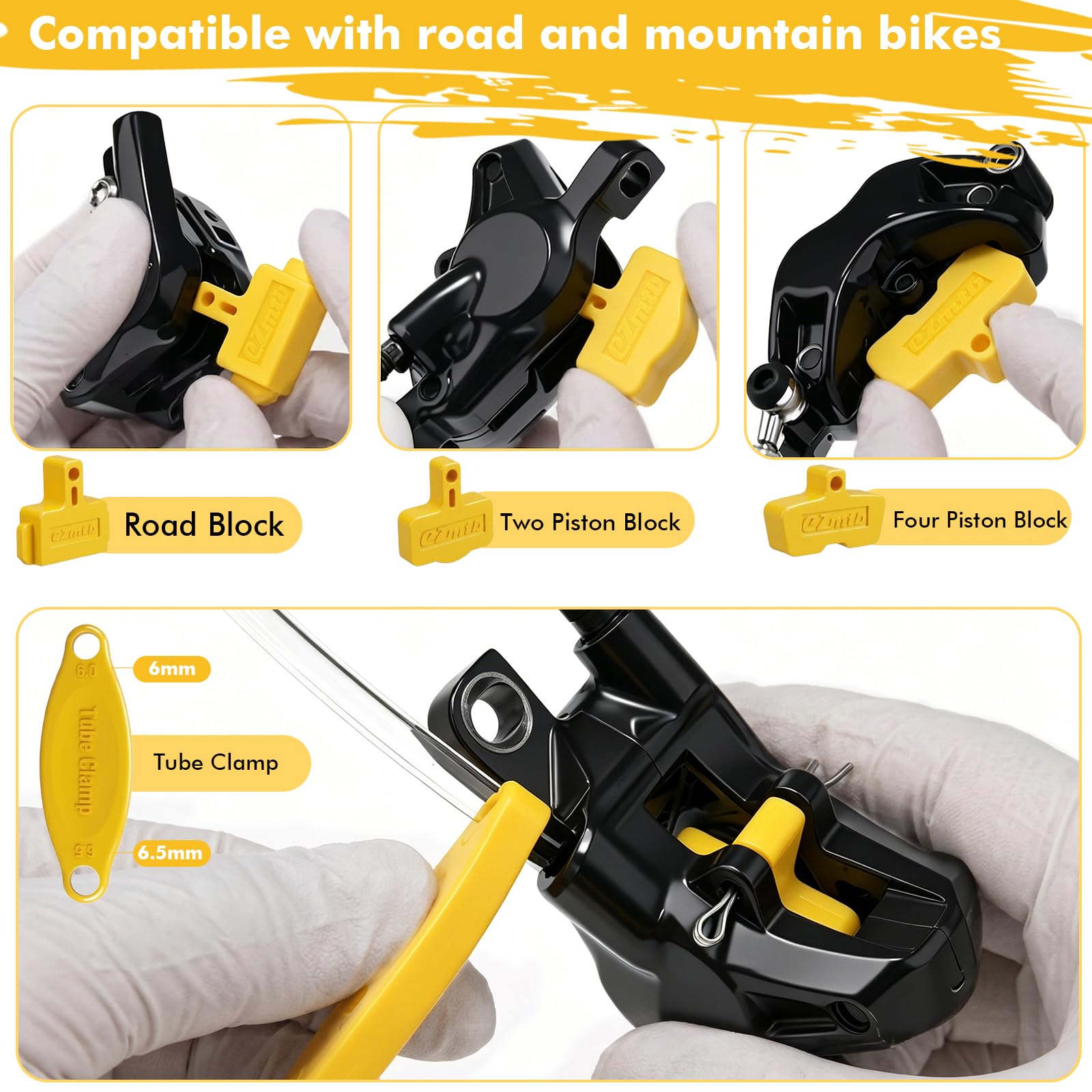 Kit di sfiato per freni Shimano Magura Tektro, con adattatori in ottone, istruzioni per lo sfiato idraulico, kit di servizio, freni a disco, sfiato