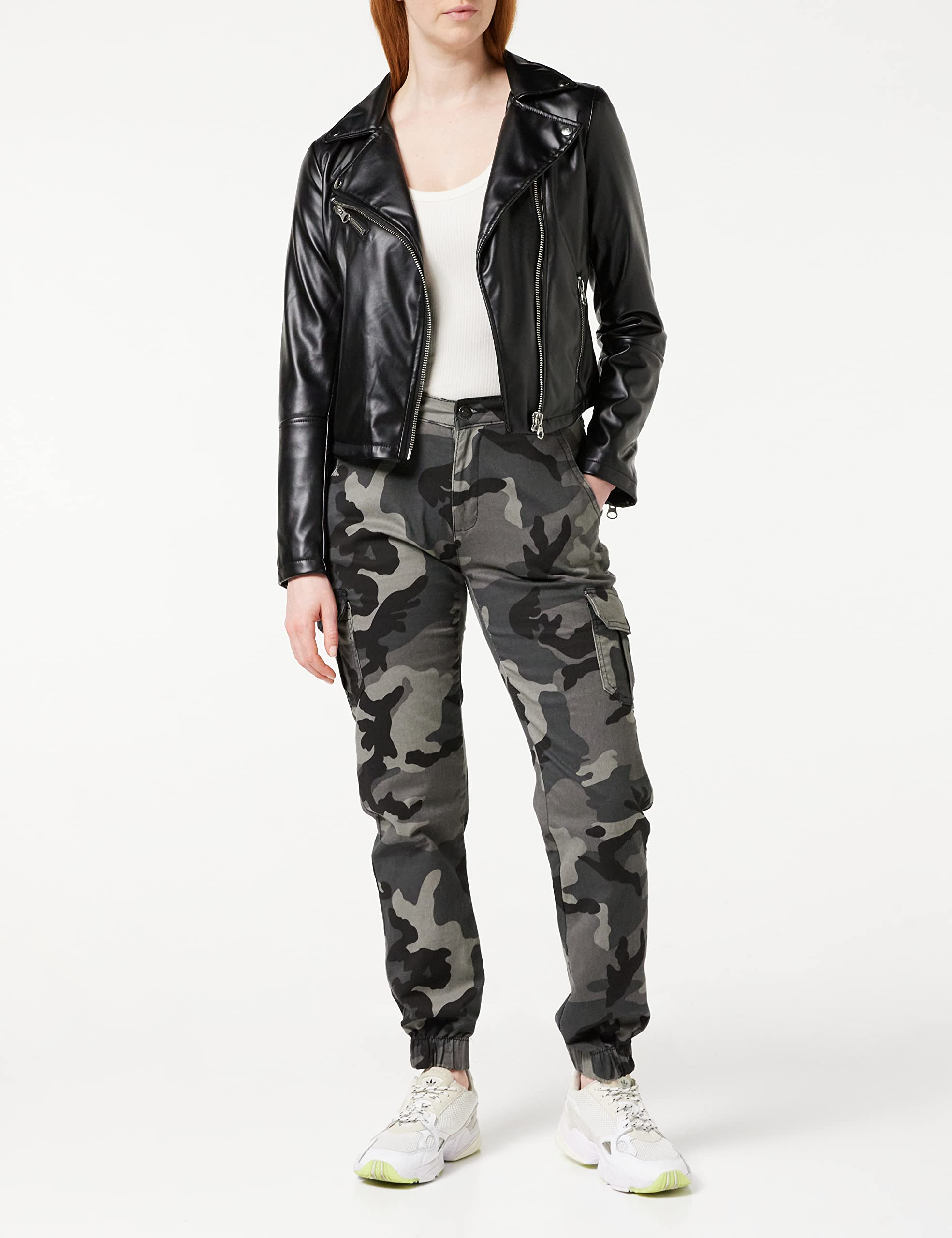 Urban Classics Damen Ladies High Waist Camo Cargo Pants