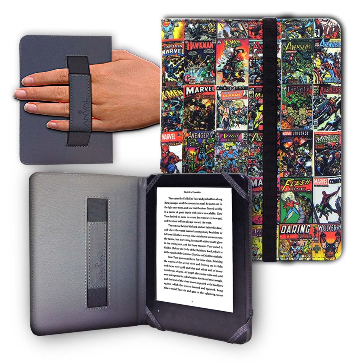 Funda para Libro electrónico eReader eBook de 6 Pulgadas - Kobo, Woxter, Tagus, BQ, Energy, SPC, Inves, Papyre, Wolder, Nolim - 6" Universal - elástico (173) — view 47