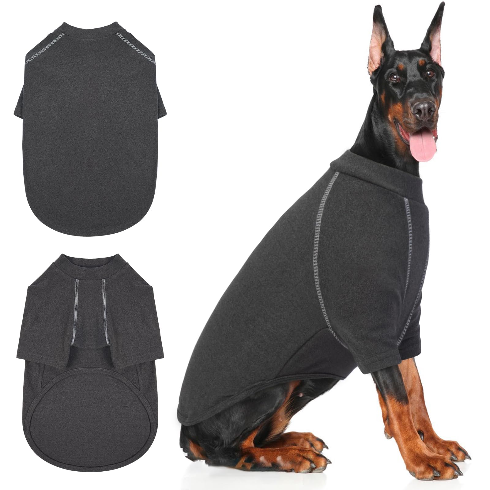 IECOii Big Dog Sweater, XXXL Dog Sweaters for Extra Large Dogs, Super Soft Fleece Dog Sweater, Pullover Fleece Sweatshirt for Dogs Christmas, Doberman