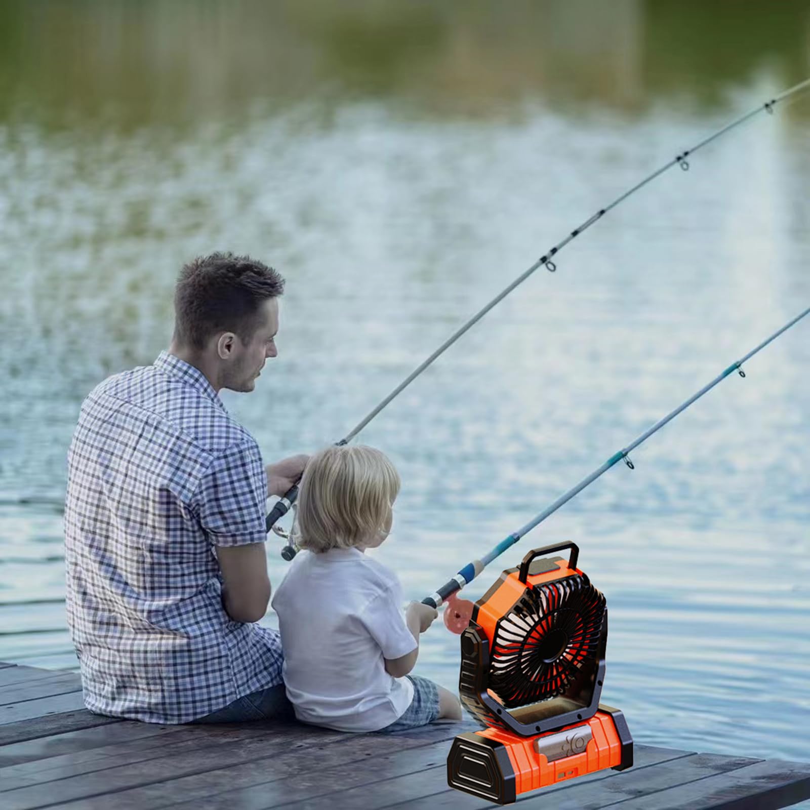 Ventilatore per tenda con luce LED, alimentato a batteria, ricaricabile tramite USB, 20000 mAh, potente per campeggio e interruzioni di corrente, forte