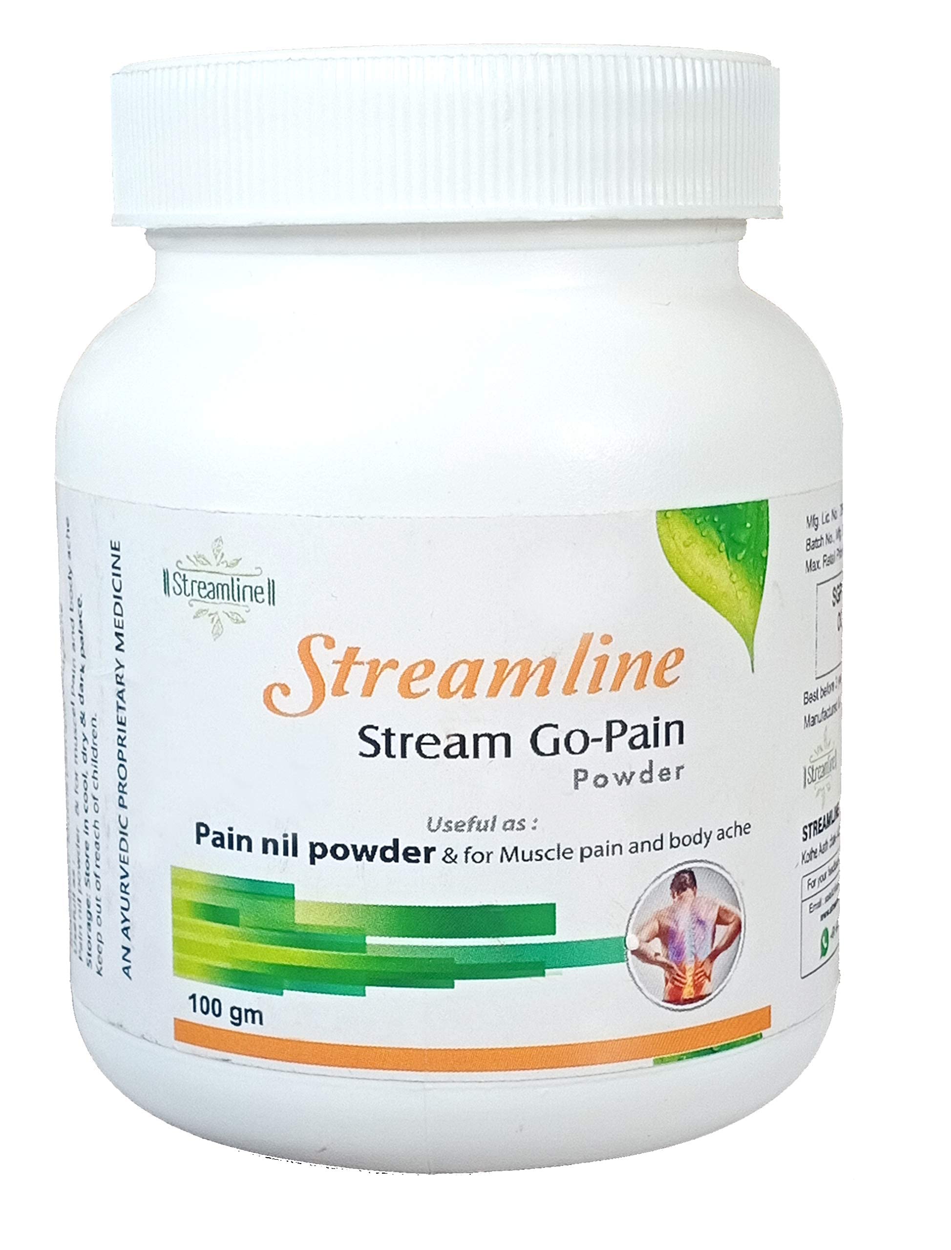 Streamline Stream Go-Pain Relif Powder Ayurvedic relief to all kinds of Joint Pains in men and women 25 x 5 GM Sachets Buy 2 Get 1 Free
