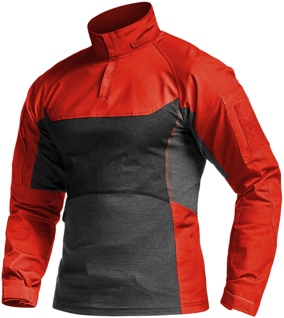 CQR Men's Tactical Combat Shirt, 1/4 Zip Long Sleeve Breathable Military BDU Training Top for Shooting, Hunting, Range Use