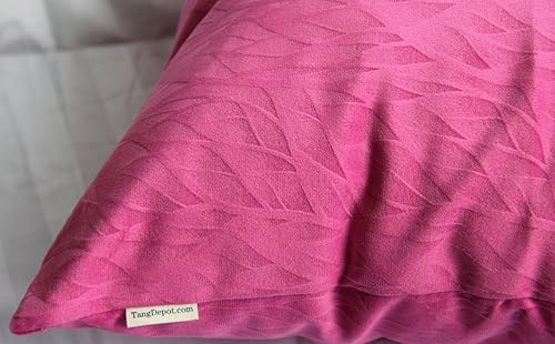 Miniatura 2 de TangDepot Fundas de almohada decorativas de terciopelo sólido, fundas de almohada europeas, terciopelo súper suave, textura y forma de hojas en