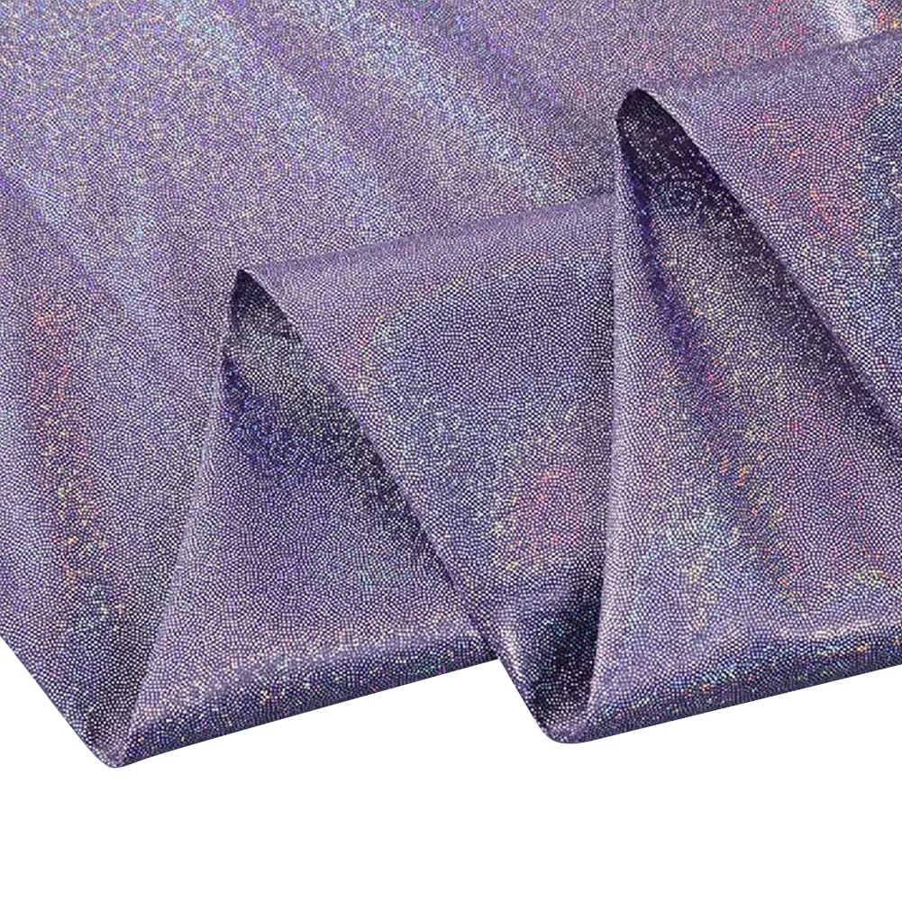 Tissu paillettes violet extensible 100x150cm doux qui ne gratte pas pour costume