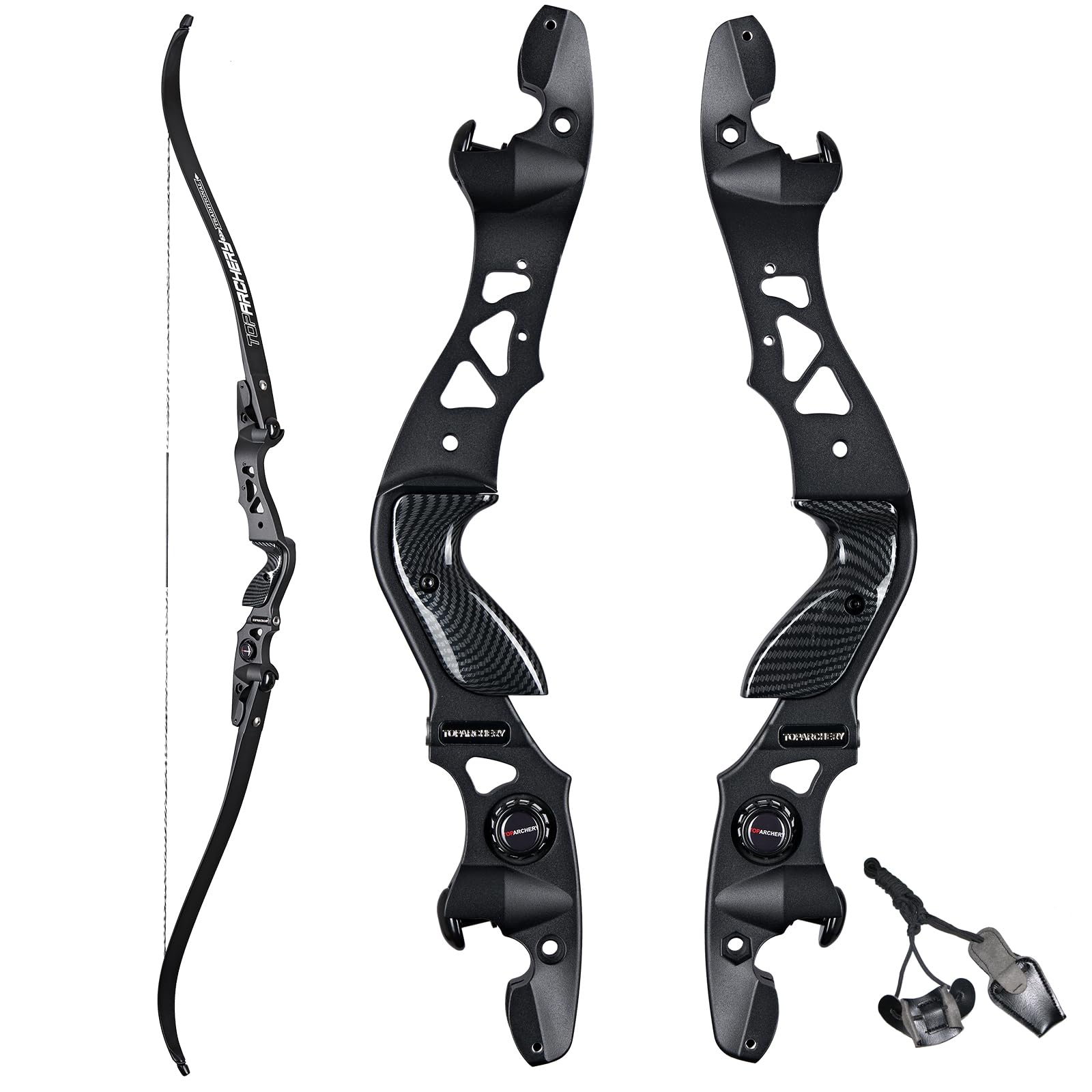Toparchery 62 Zoll ILF Recurve Bogen für Erwachsene Bogenschießen Takedown Recurve Bogen ILF Wurfarme und Riser 25-60lbs Rechtshänder