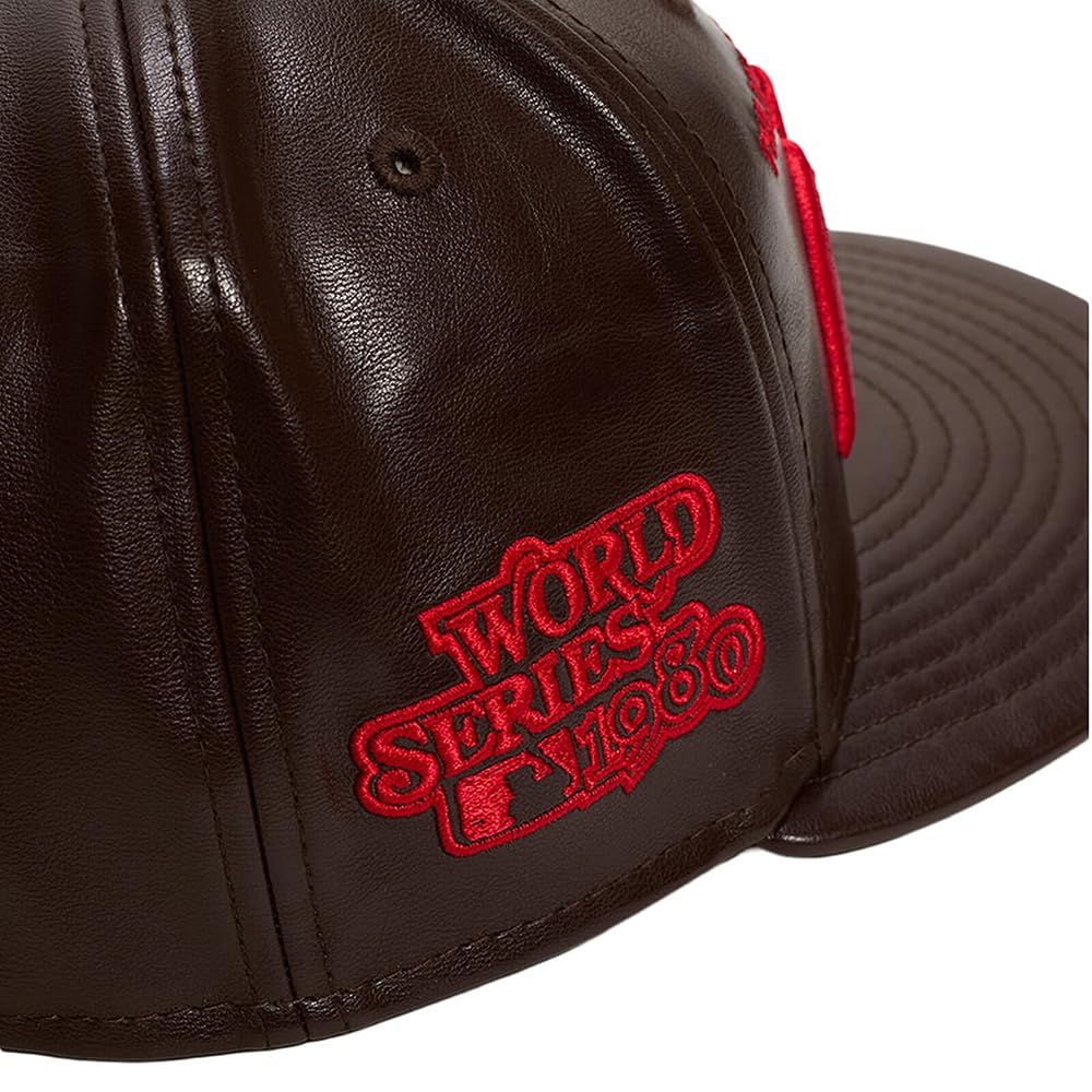 New Era Philadelphia Phillies 59FIFTY Cooperstown Kunstleder 1980 World Series Side Patch Fitted Cap Mütze