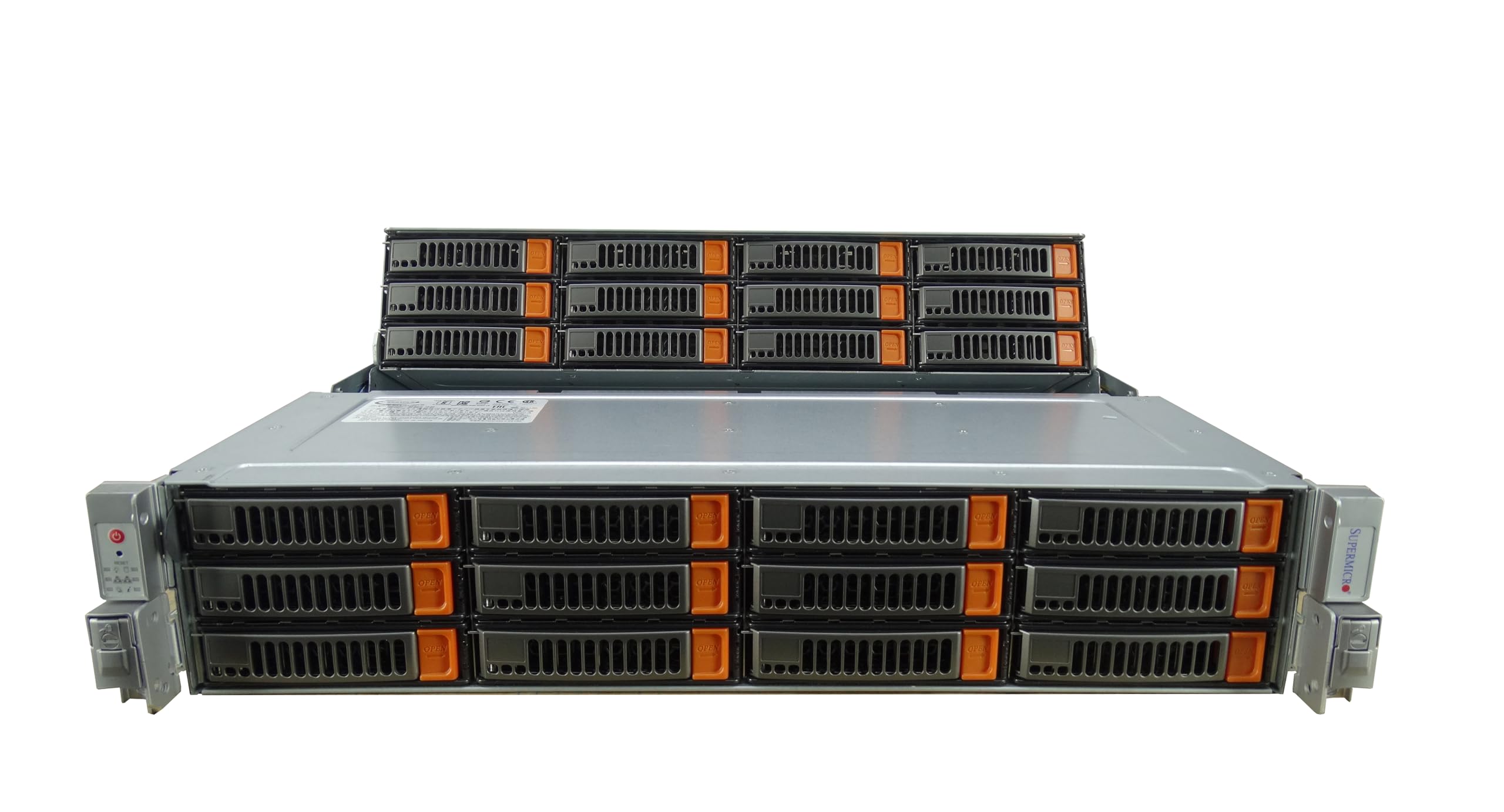 SUPERMICRO 6028R-E1CR24N 24베이 LFF 2U 서버 플렉스 베이 2개, E5-2690 V3 2.6GHZ 12코어  CPU 2개, DDR4 RAM 128GB, 트레이 24개(신제품)-Freehip.co.kr