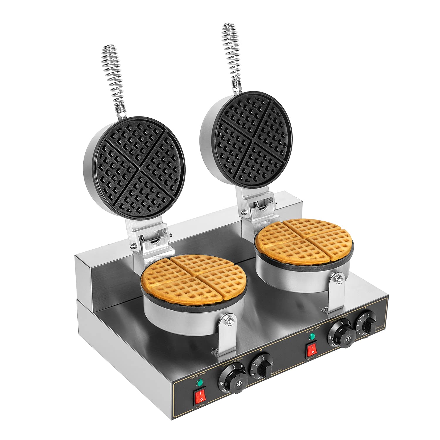 Buy Rocita Commercial Belgian Waffle Maker Double Round Thin Waffle