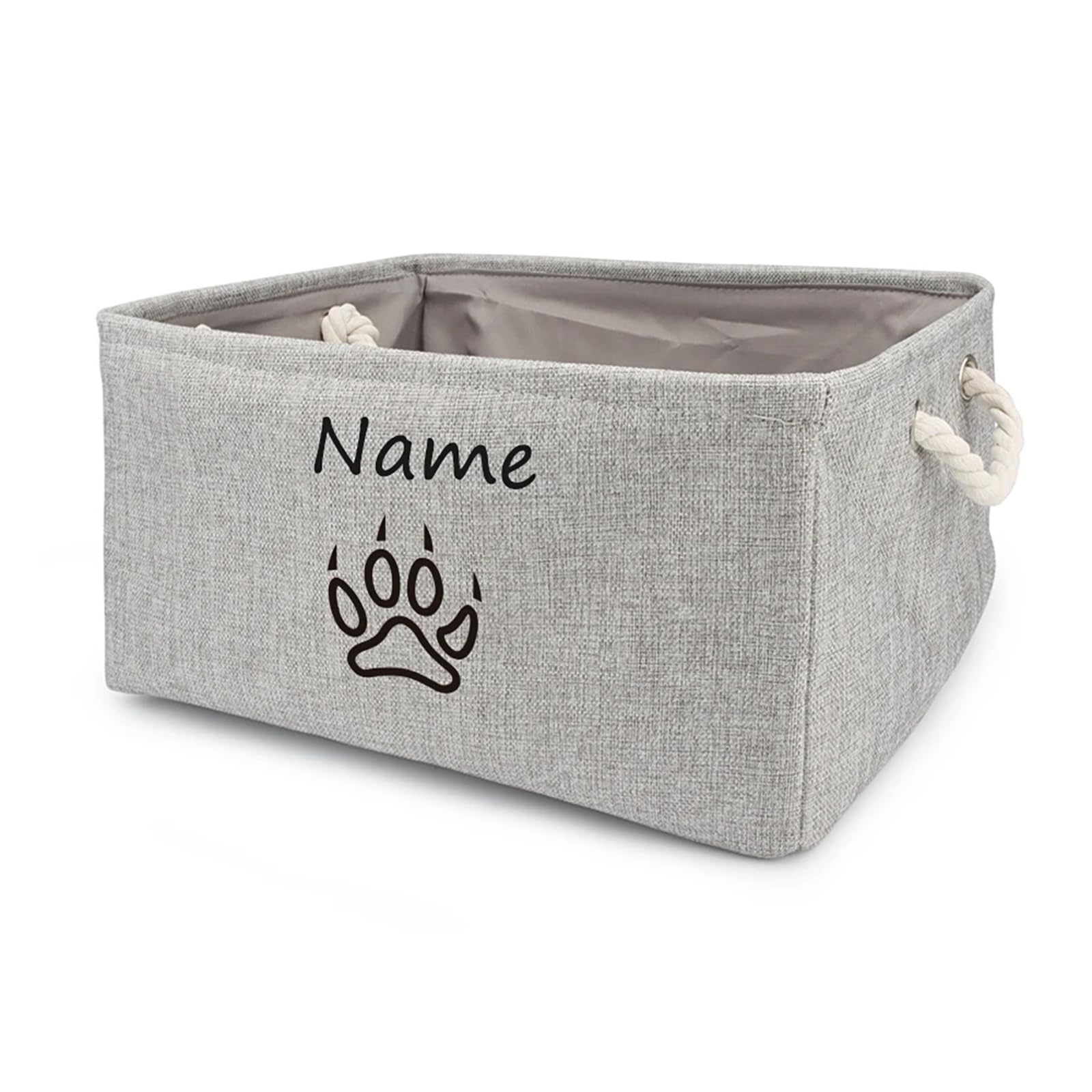 yky Personalized Name Pet Storage Basket,Dog Toy Basket, Personalized Dog Storage Box Foldable Dog Toy Organizer Pet Basket (Grey-Sharp Claw,S:30 * 20 * 12CM) โ image 1