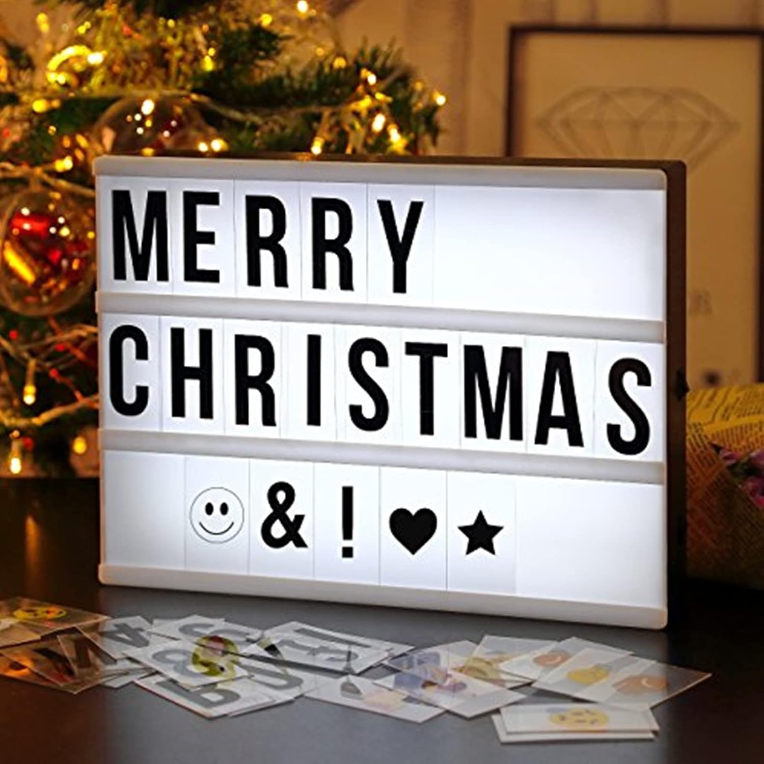 AGM Cinema Light Box, LED A4 Size Cinematic Light Box with 90 Letters for Home Decor Photo Shoots Birthday Party