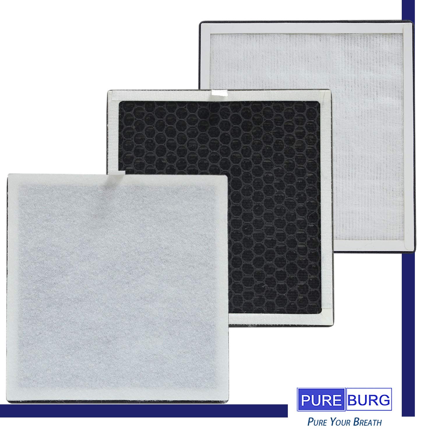 PUREBURG Filtro di ricambio compatibile con purificatore d'aria Beurer LR 210/LR 200 HEPA 3 in 1, H13, confezione da 2