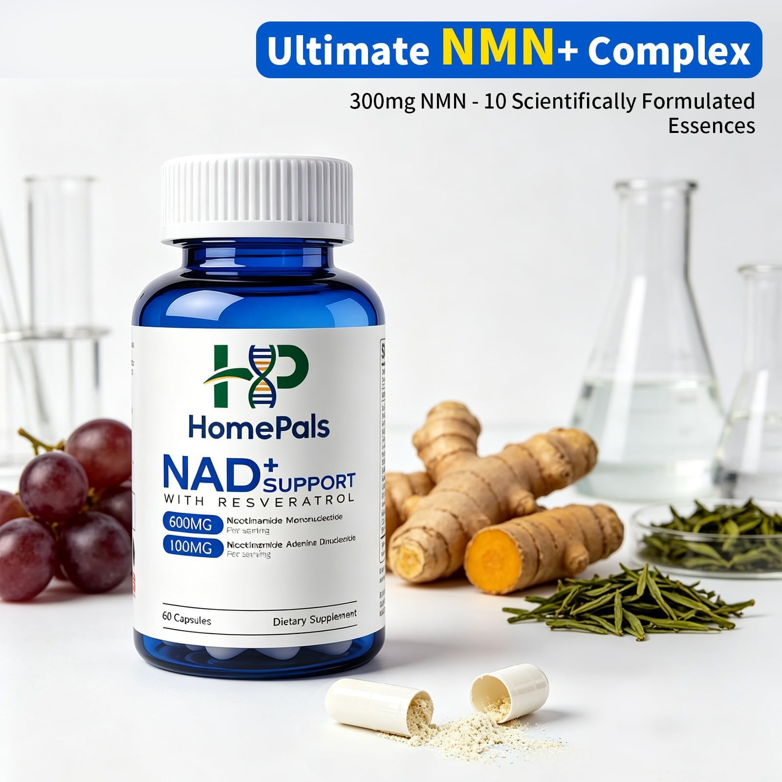 10-in-1 NAD & nmn Supplement, 300mg nmn & 50mg NAD+, Advanced Formula 60 Ct — Amazon image 5
