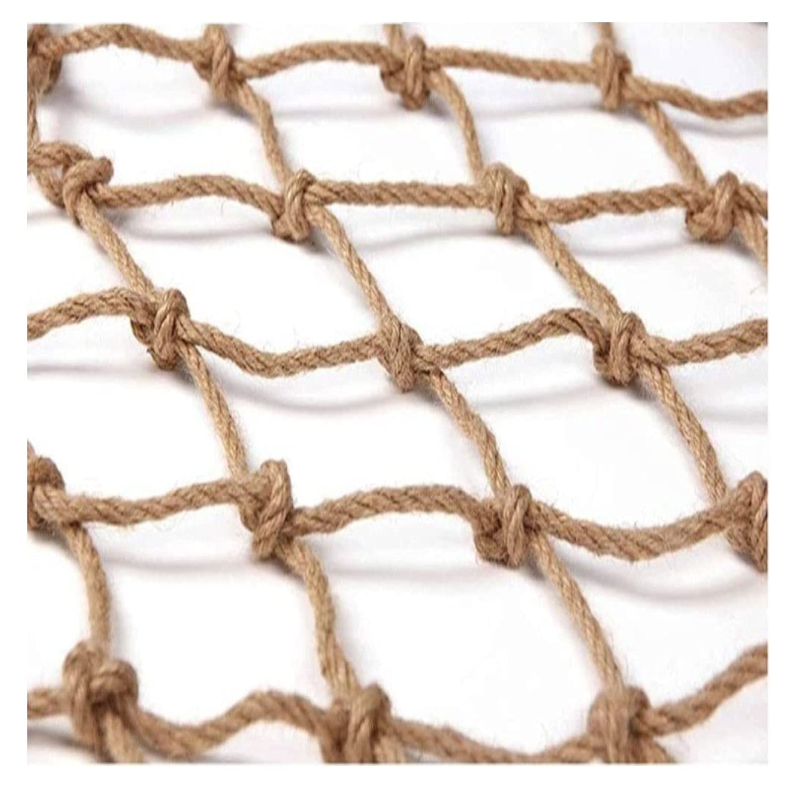 Heavy Duty Hemp Rope Safety Net - 1x10m (3x33ft), 8mm Rope, 10cm Mesh - For Stairs, Balconies, Climbing, Playgrounds