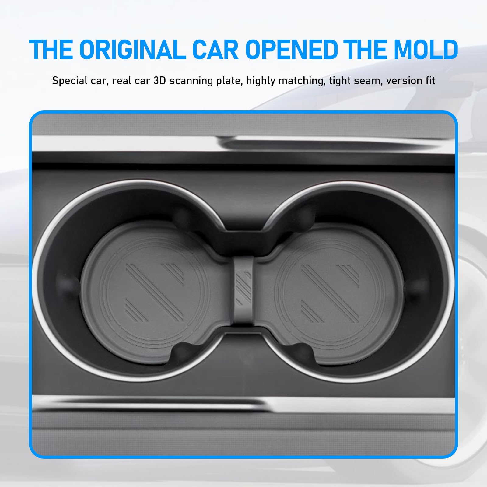 1 PC Car Coaster Environmentally Friendly Silicone Non-Slip Textured Scratch-Resistant Wear-Resistant Central Water Control Coaster Accessories Compatible with — view 3