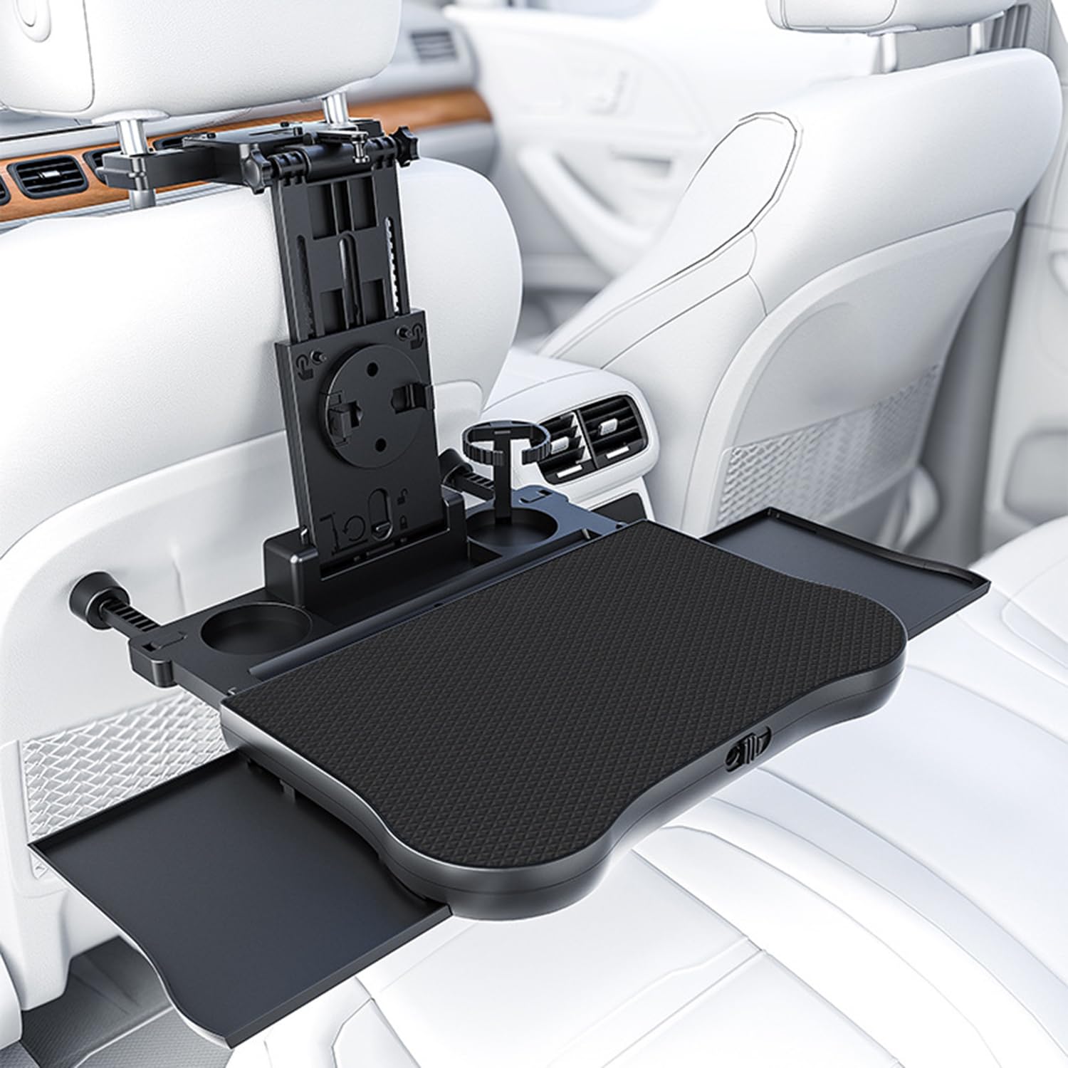 Tavolo Da Pranzo Per Sedile Posteriore Passeggero,Tavolino Per Auto,Vassoio Regolabile Per Auto Con Portabicchieri e Supporto Per Cellulare,Per Bambini,Viaggi,Lavoro,Pasti (Capacità Di Carico 20 Kg)