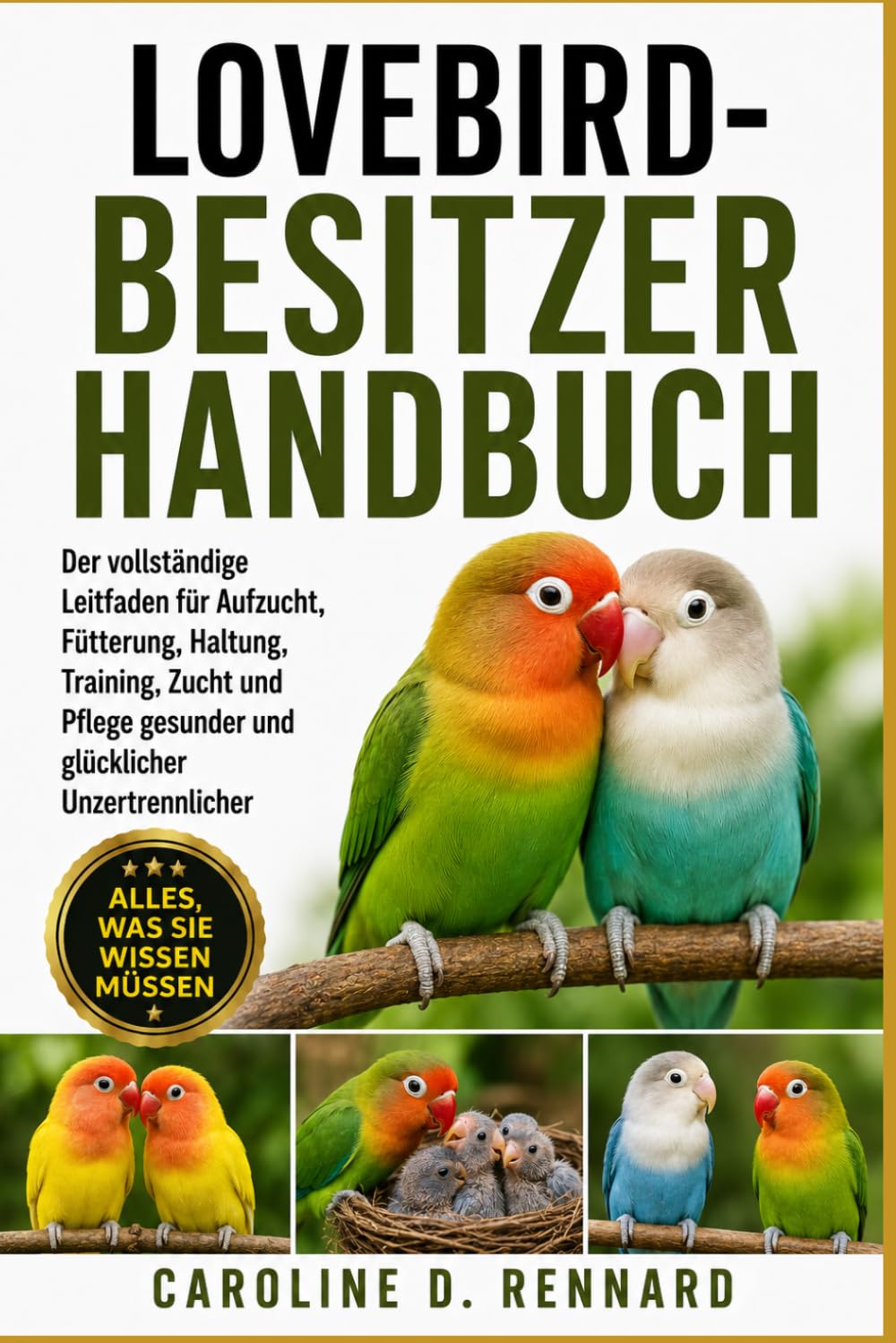 LOVEBIRD-BESITZERHANDBUCH: Der vollständige Leitfaden für Aufzucht, Fütterung, Haltung, Training, Zucht und Pflege gesunder und glücklicher Unzertrennlicher