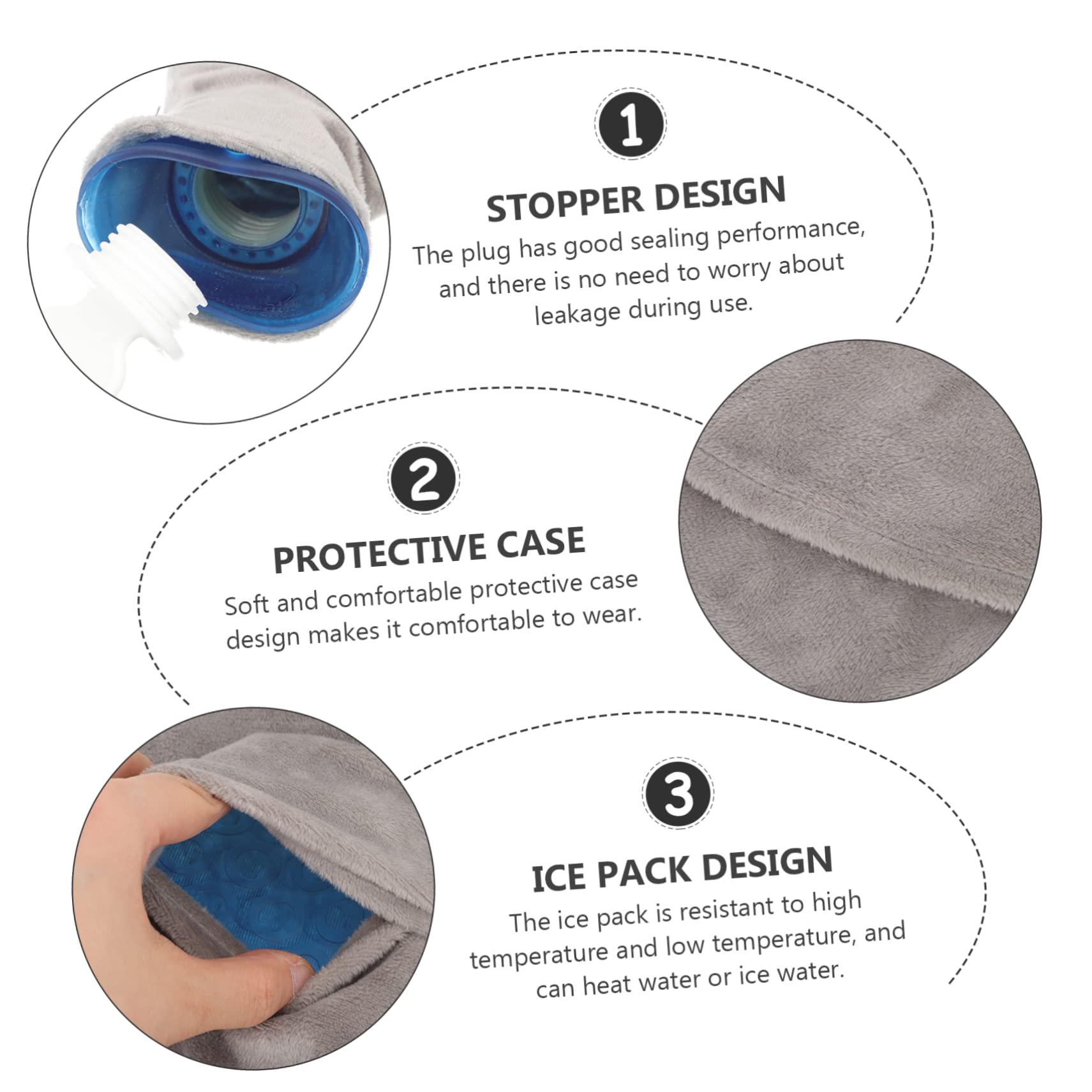 Borsa U per Impacchi Caldo e Freddo in PVC Trasparente per Scalla Collo e Spalle, Facile da Riempire e Riutilizzabile