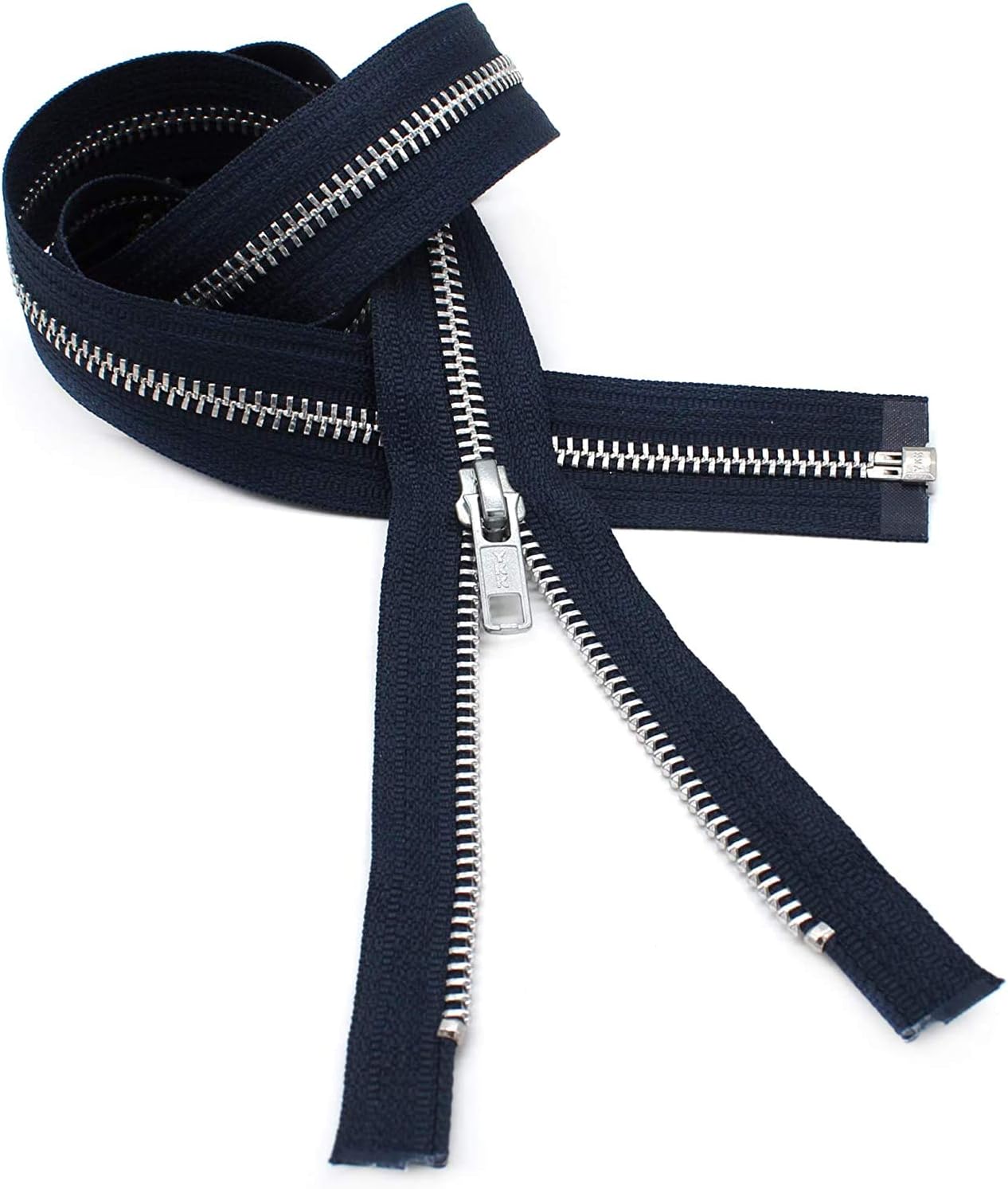 #5 Aluminum Metal Separating YKK Jacket Zipper - Choose Your Color & Length (Beige, Brown, Navy, Or Olive Green) - 1 Zipper Per Pack - Made in The United States (Beige 573, 15" Inches)