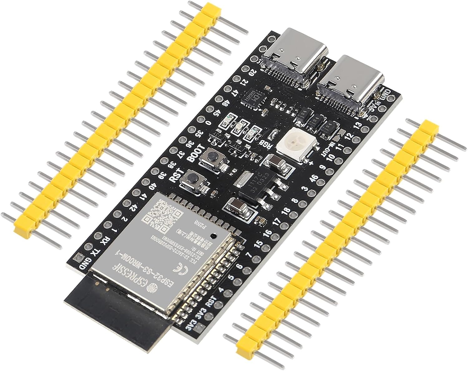 OceanLabz ESP32-S3 DevKit-N16R8 Board | OTG USB + USB-to-Serial | 16MB Flash, 8MB PSRAM | Wi-Fi & Bluetooth 5 | Ideal for IoT | UNO & MicroPython Support | Unsoldered