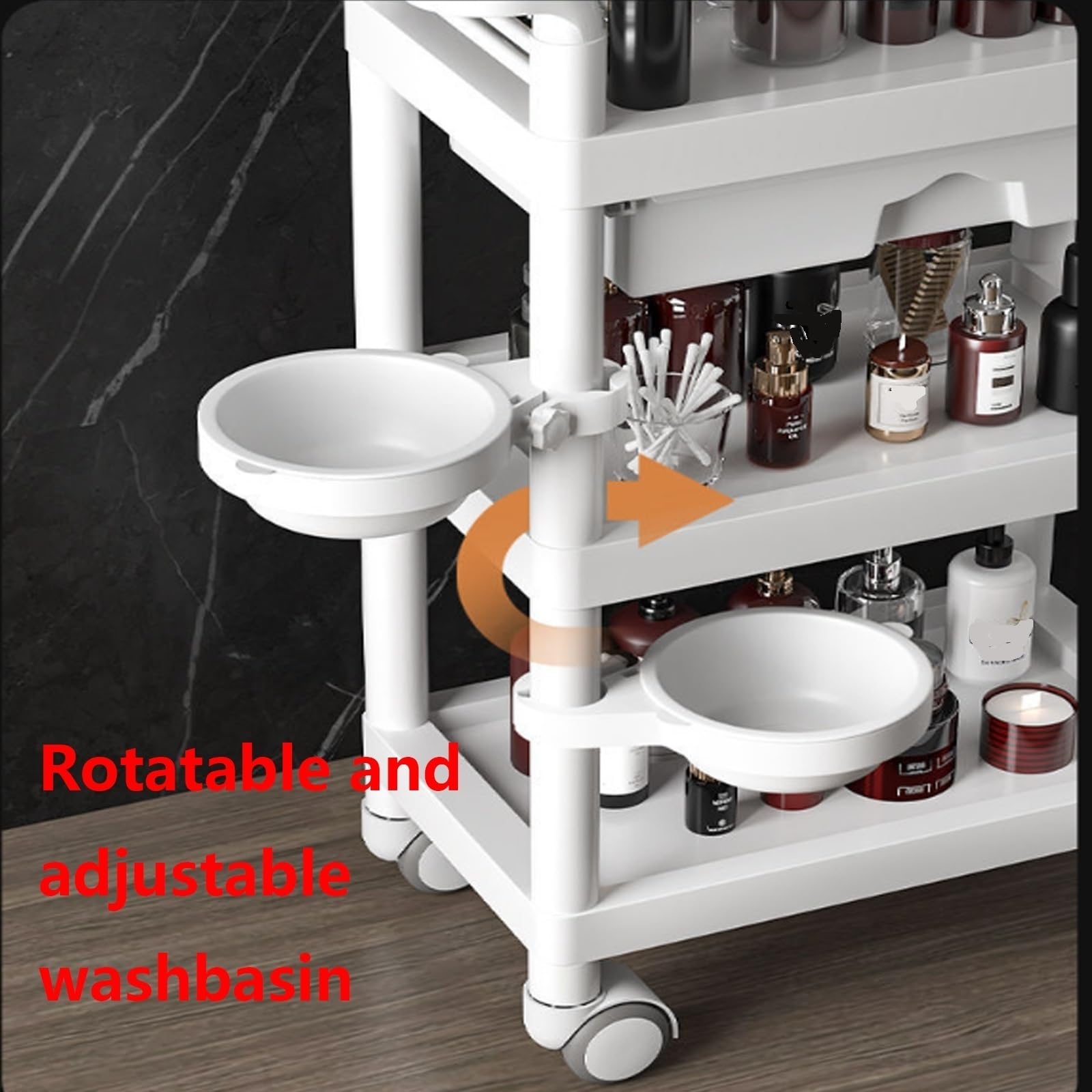 beaka Carrello Multiuso A 3 Livelli,Carrello Mobile con Ruote Piroettanti Bloccabili, Carrello Utilitario di Rotolamento del Salone per Ospedale Commerciale Carrelli da Laboratorio (Color : A)