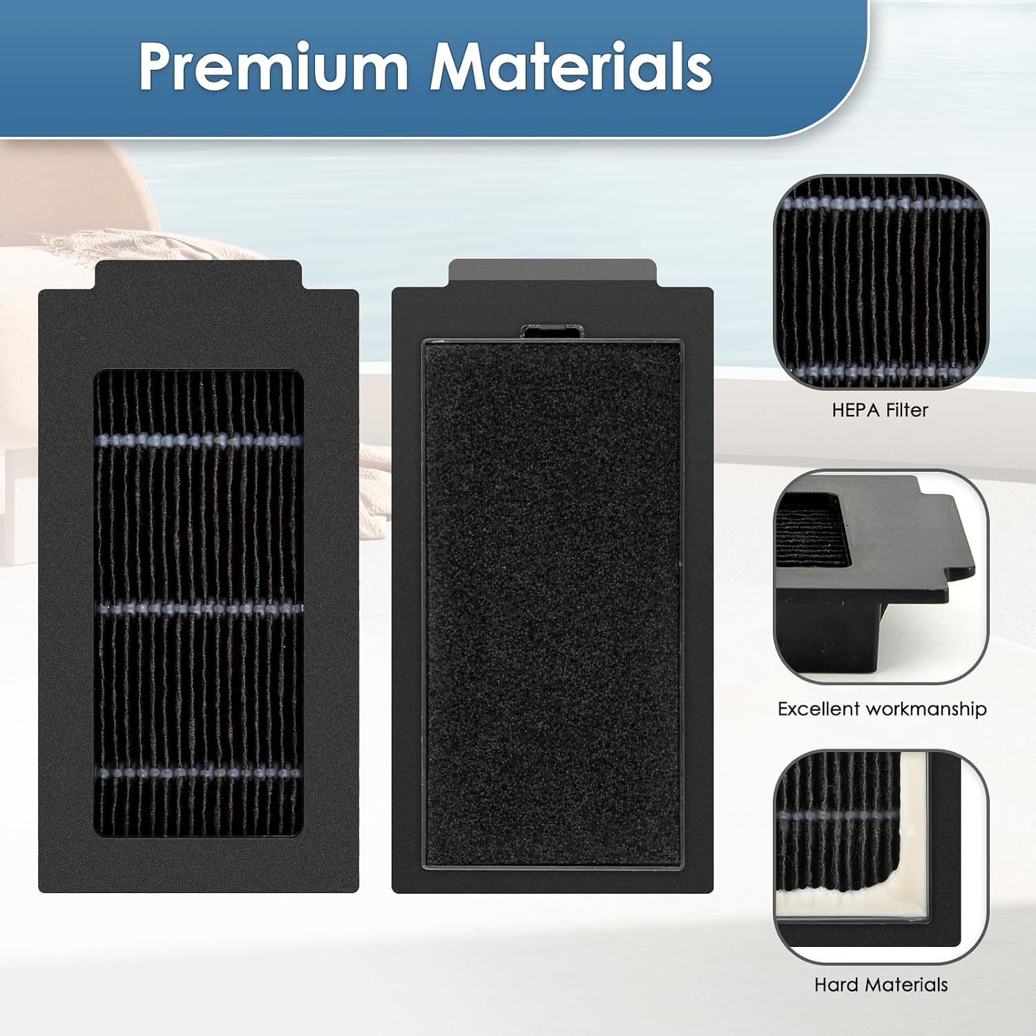 (8 Pack) T50 Omni Replacement Filters Compatible with ECOVACS DEEBOT T50 Omni/ T50 Pro Omni/ T30C Omni Robot Vacuum, Accessories Kit, Canister Filter, Vacuum Filter, Upright Filter
