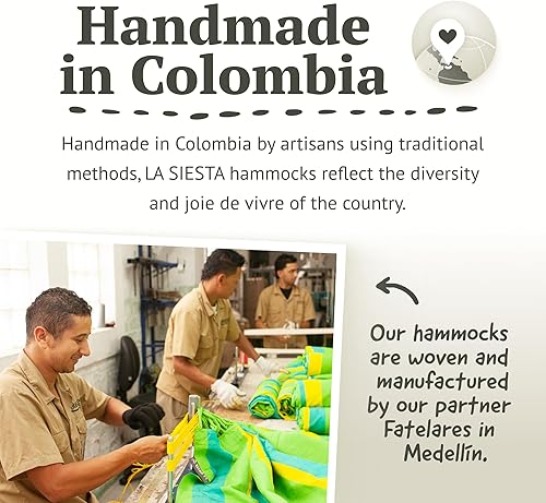 Miniatura 8 de LA SIESTA Hamaca de flora, transforma tu patio trasero o porche en un oasis de relajación, algodón ultrasuave, máximo 440 libras, hamaca familiar,