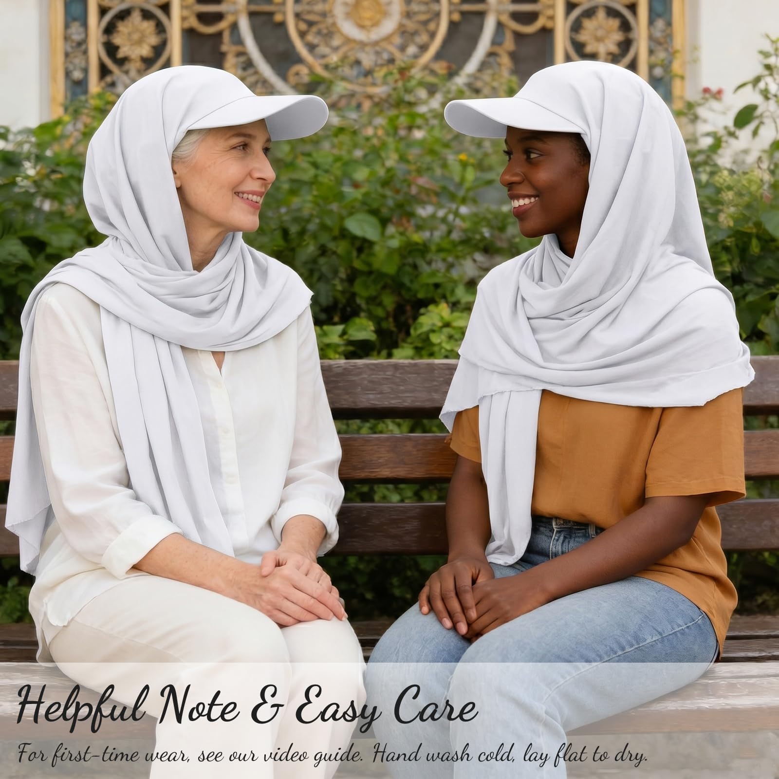 ZLYC Écharpe hijab musulmane avec visière prête à l'emploi pour femme
