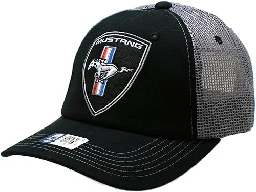Sombrero - Ford Mustang Shape Gorra de camionero negra y gris, Gris y negro