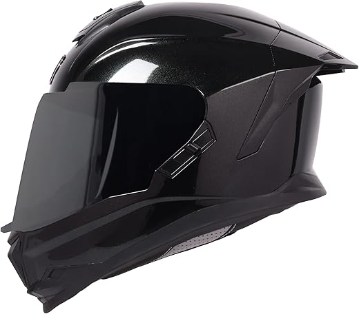 Steelbird SBH-57 Fighter ISI and DOT Certified Full Face Helmet for Men and Women with Inner Chrome Sun Shield