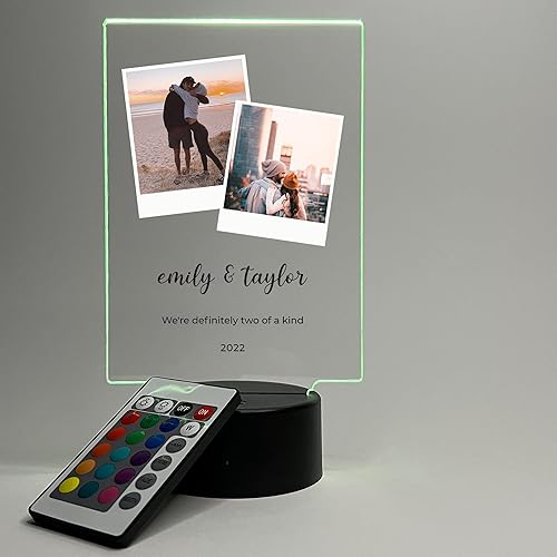 Miniatura 7 de MIRROR MANIA Custom Personalized Photo Collage Picture LED Light Up Stand Home Décor Gift for Her Him Anniversary Wedding Couple Girlfriend