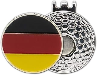 DA VINCI Magnetic Golf Hat Clip with 1 Inch Embossed Flag of Countries Metal Golf Ball Marker