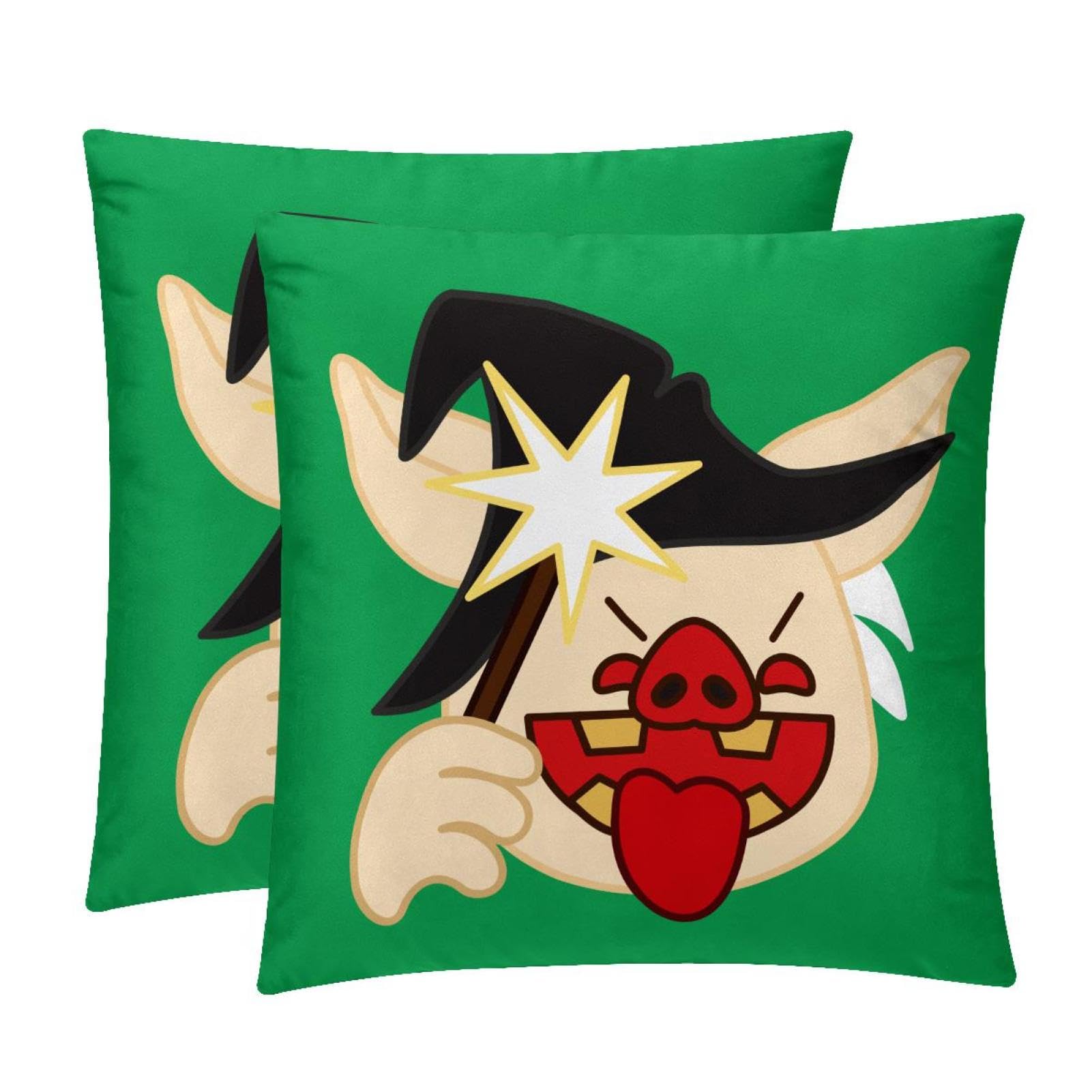 TDGKPZ Funny Pig Throw Pillow Cases 2 Pack Pillowcases Zipper Cushion Covers For Bedroom Living Room 45x45cm
