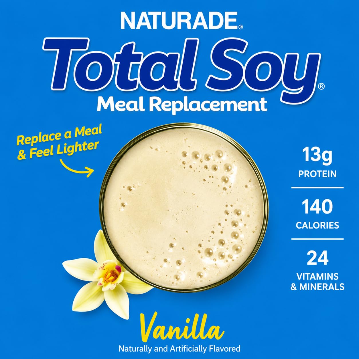 Naturade Total Soy Protein Powder | 13g Protein & 130 Calories per Servings | Meal Replacement Shake Mix | Non-GMO Soy | Lactose & Gluten Free | French Vanilla (15 Servings) — Amazon image 3