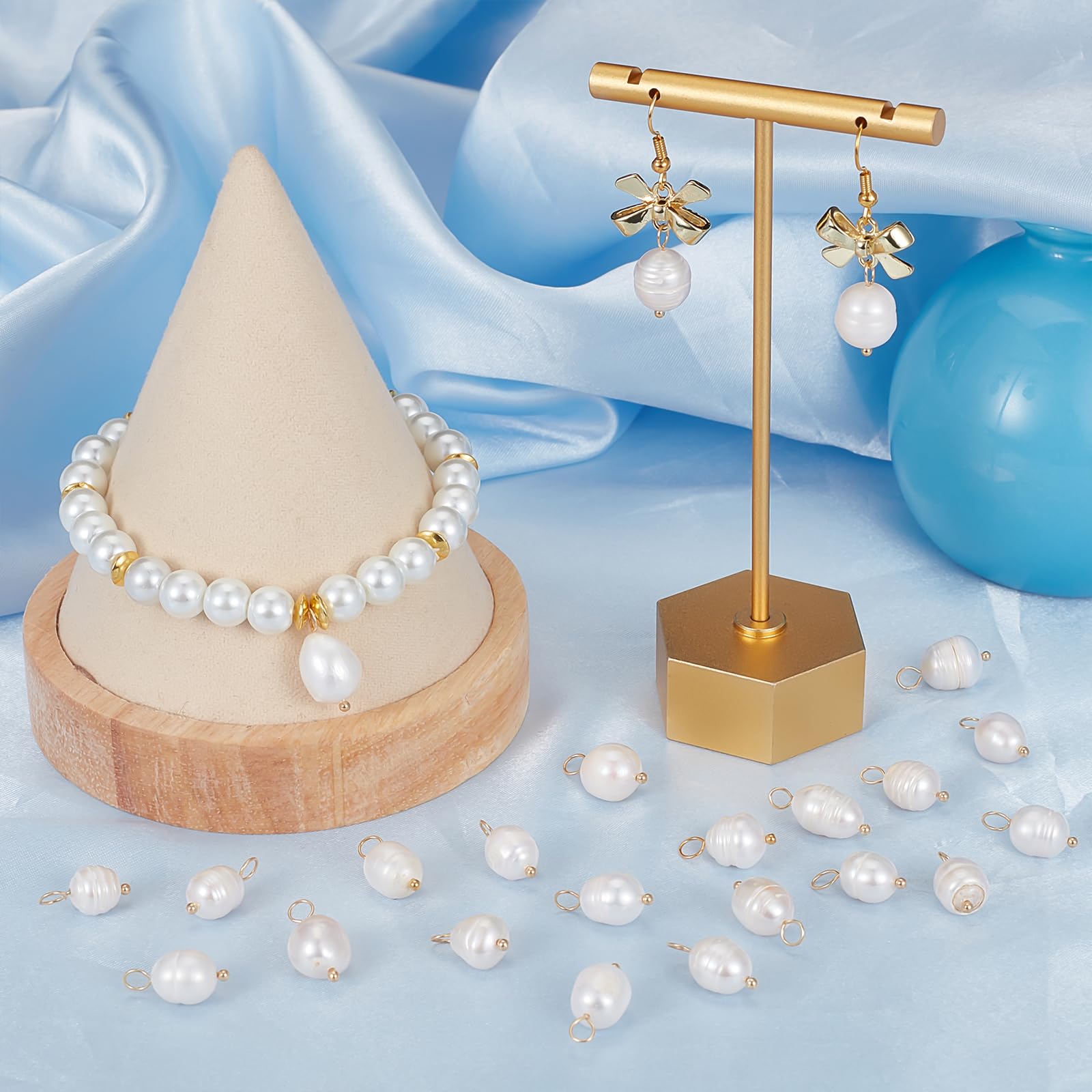 Beebeecraft 1 Box 30Pcs Big Freshwater Pearl Charms Jamaica