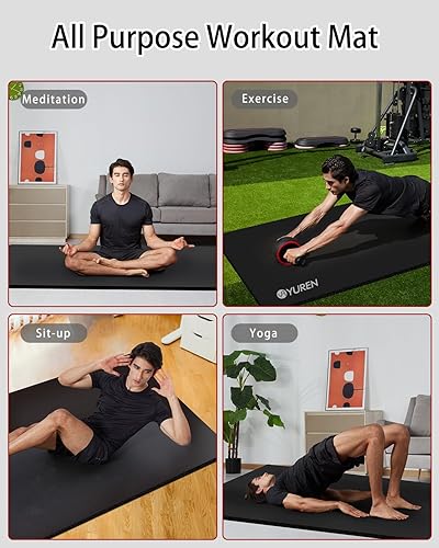 Miniatura 6 de Tapete de yoga grueso y ancho para mujeres y hombres, tapete de ejercicio grande de 78 x 35 pulgadas, tapete de entrenamiento para gimnasio en casa,