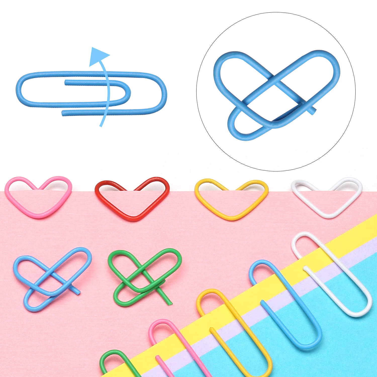 Elisel Juego de 200 clips de colores medianos (3,3 cm), duraderos y antioxidantes, perfectos para la oficina, la escuela y el uso personal (multicolor)