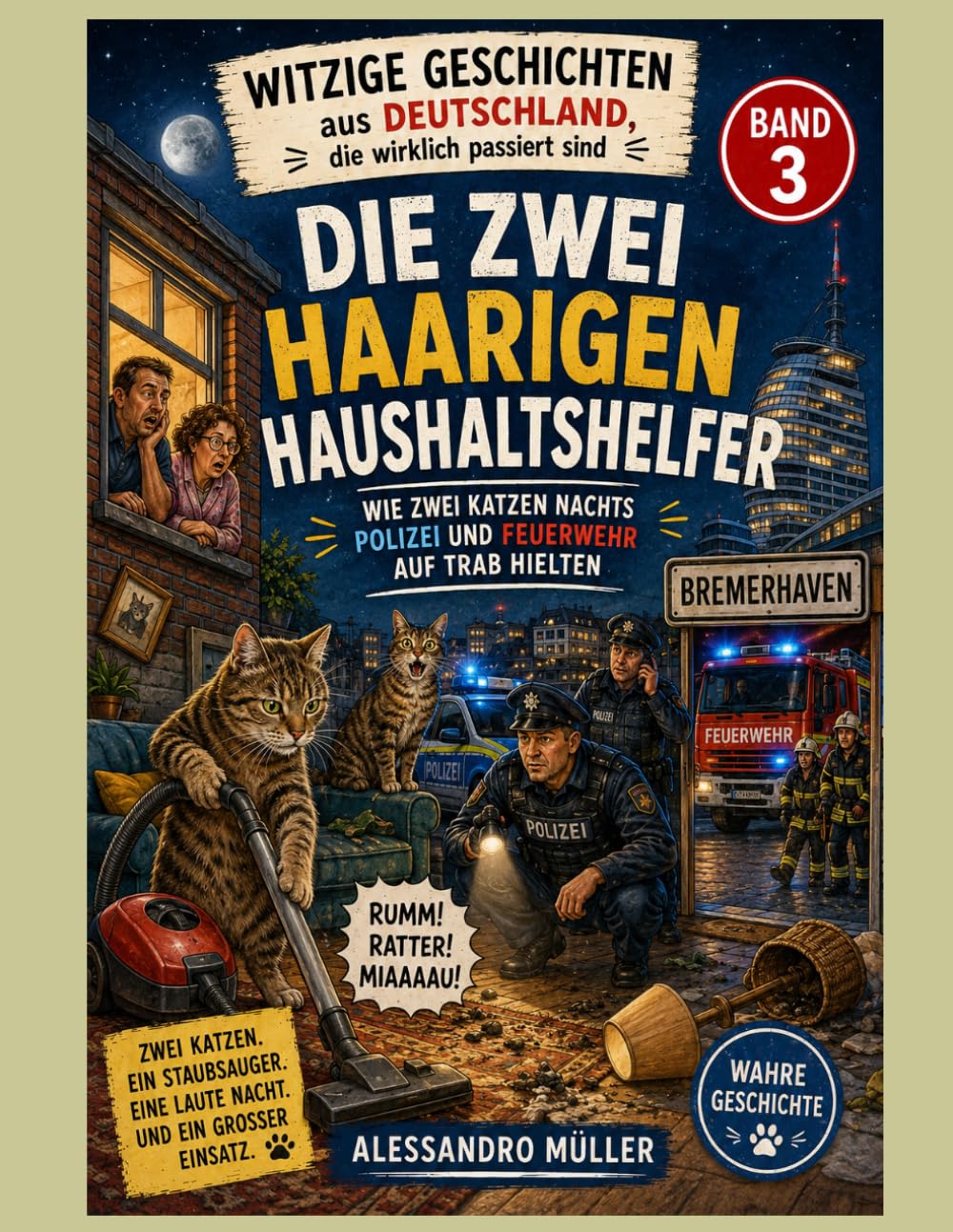 Die zwei haarigen Haushaltshelfer: Wie zwei Katzen nachts Polizei und Feuerwehr beschäftigten (Witzige Geschichten aus Deutschland, die wirklich passiert sind)